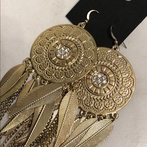 Long Dangly Feather Earrings